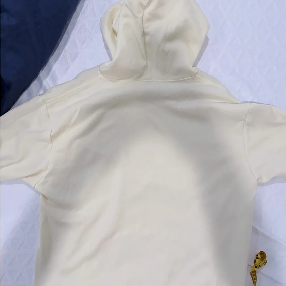 Gucci Cream Crewneck Hoodie with Red & Blue Logo